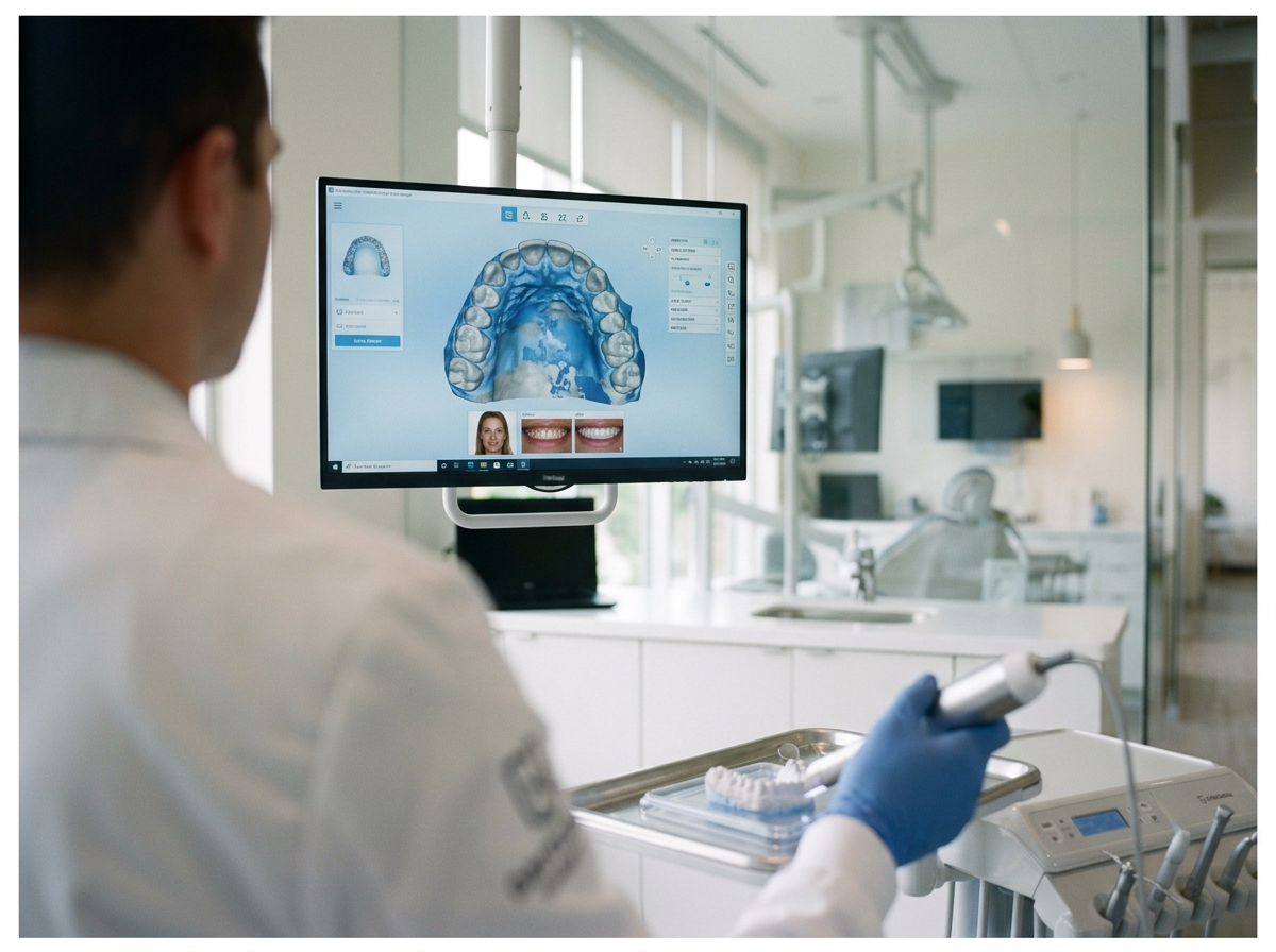 Pantalla con el diseño digital de sonrisa en Dental Studio